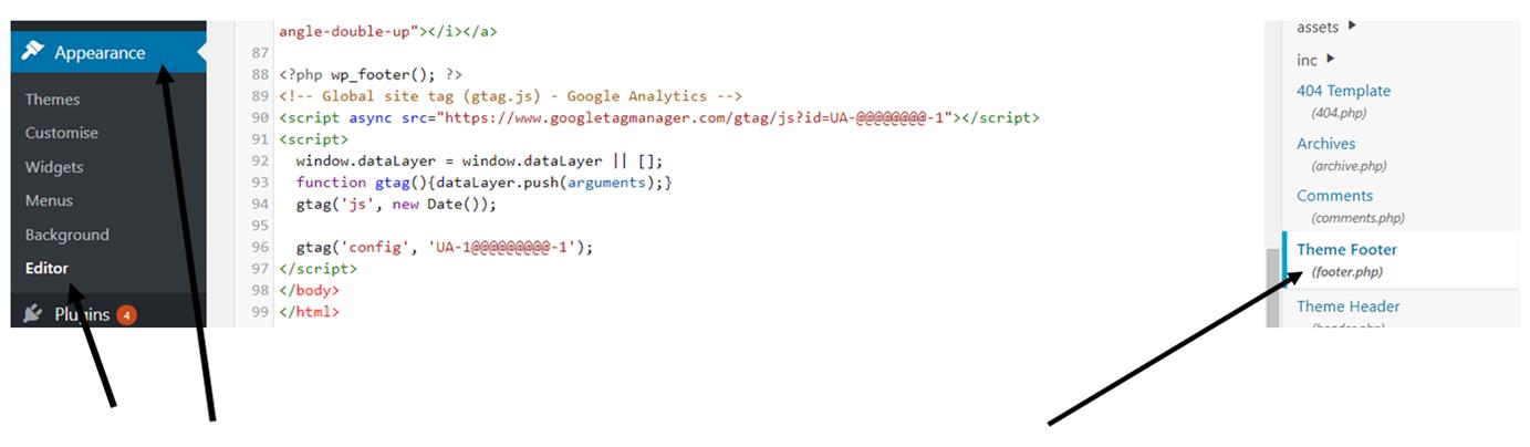 Wordpress Google analytics tag