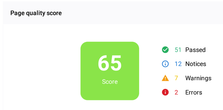 Page Quality Score Page Quality Score