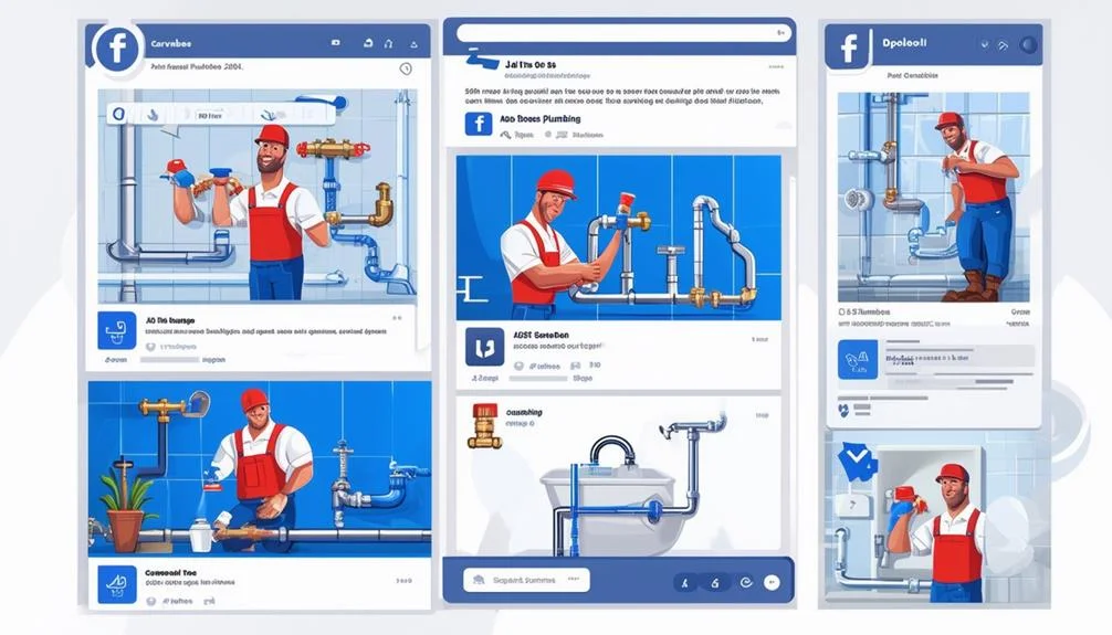 A Mockup of a Facebook Page with only plumbing ads on it